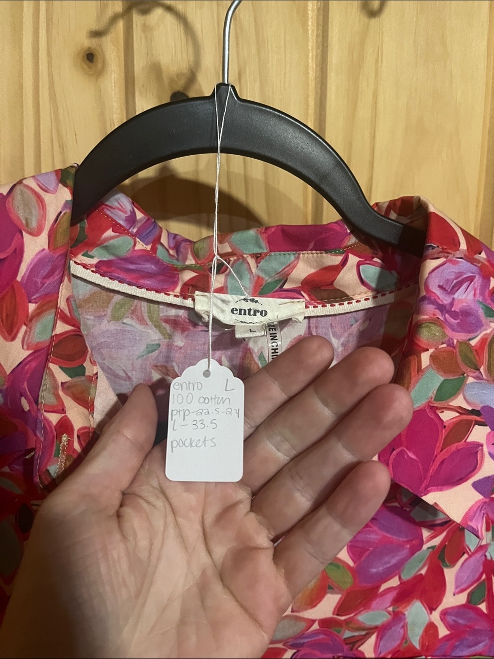 entro Pink Multi Floral Shirt-Collar Ruffle-Hem Mini Dress - Picture 4 of 5